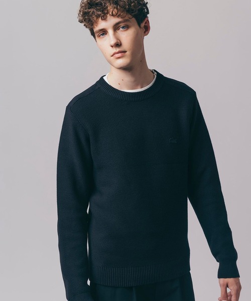 LACOSTE（ラコステ）の「ミドルゲージミリタリーニットセーター（ニット/セーター・メンズ・モスグリーン/ネイビー/ブラック・2/3/4/5）」の2枚目の写真