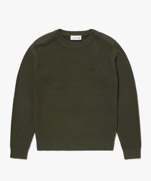 LACOSTE（ラコステ）の「ミドルゲージミリタリーニットセーター（ニット/セーター・メンズ・モスグリーン/ネイビー/ブラック・2/3/4/5）」の16枚目の写真