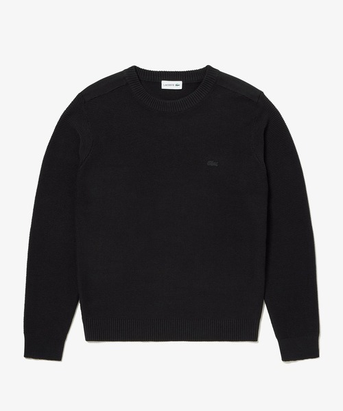 LACOSTE（ラコステ）の「ミドルゲージミリタリーニットセーター（ニット/セーター・メンズ・モスグリーン/ネイビー/ブラック・2/3/4/5）」の4枚目の写真