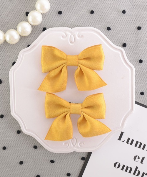 VIBGYOR Women（ヴィブジョー　ウィメン）の「【float】ガーリー カラフル リボン ヘアクリップ【2個セット/8色展開】（バレッタ/ヘアクリップ・レディース・ピンク/ブルー/パープル/ブラック/イエロー/レッド/ネイビー/グリーン・FREE）」の6枚目の写真