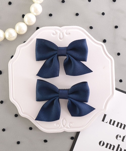 VIBGYOR Women（ヴィブジョー　ウィメン）の「【float】ガーリー カラフル リボン ヘアクリップ【2個セット/8色展開】（バレッタ/ヘアクリップ・レディース・ピンク/ブルー/パープル/ブラック/イエロー/レッド/ネイビー/グリーン・FREE）」の9枚目の写真