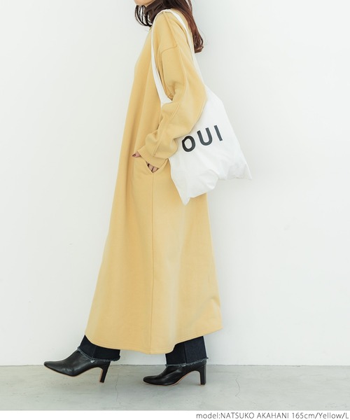 coca（coca）（コカ）の「アウトシームスウェットワンピース（ワンピース・レディース・ブラック/イエロー・M/L）」の8枚目の写真