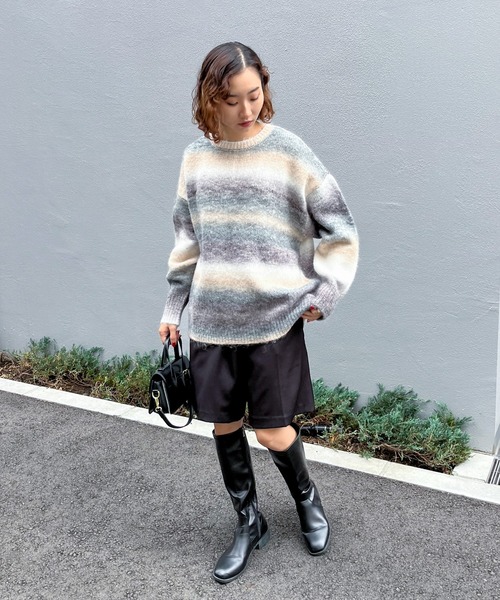 feepur（フェピュール）の「【ハンドウォッシャブル】ウール混グラデーションオーバーニット（ニット/セーター・レディース・ブラウン/グリーン/イエロー・MEDIUM）」の9枚目の写真