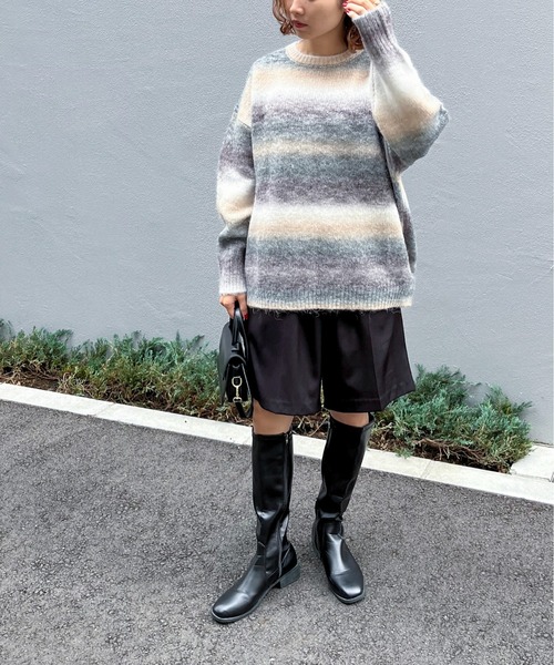 feepur（フェピュール）の「【ハンドウォッシャブル】ウール混グラデーションオーバーニット（ニット/セーター・レディース・ブラウン/グリーン/イエロー・MEDIUM）」の6枚目の写真