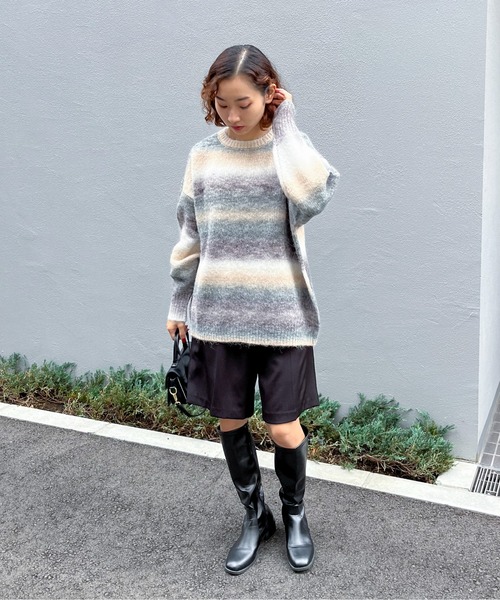 feepur（フェピュール）の「【ハンドウォッシャブル】ウール混グラデーションオーバーニット（ニット/セーター・レディース・ブラウン/グリーン/イエロー・MEDIUM）」の16枚目の写真