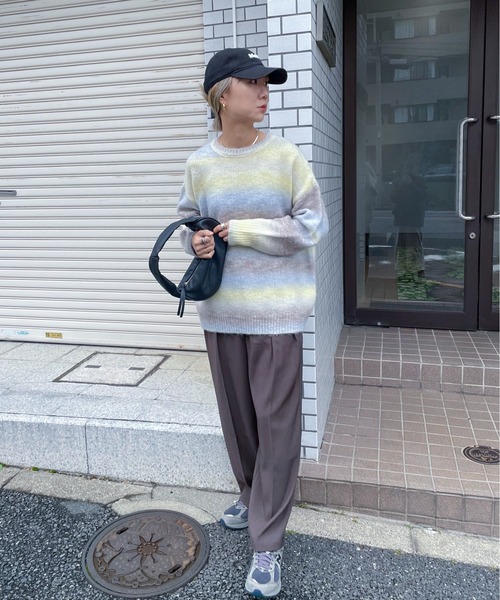 feepur（フェピュール）の「【ハンドウォッシャブル】ウール混グラデーションオーバーニット（ニット/セーター・レディース・ブラウン/グリーン/イエロー・MEDIUM）」の13枚目の写真