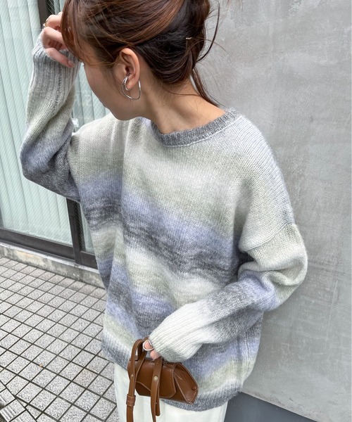 feepur（フェピュール）の「【ハンドウォッシャブル】ウール混グラデーションオーバーニット（ニット/セーター・レディース・ブラウン/グリーン/イエロー・MEDIUM）」の7枚目の写真