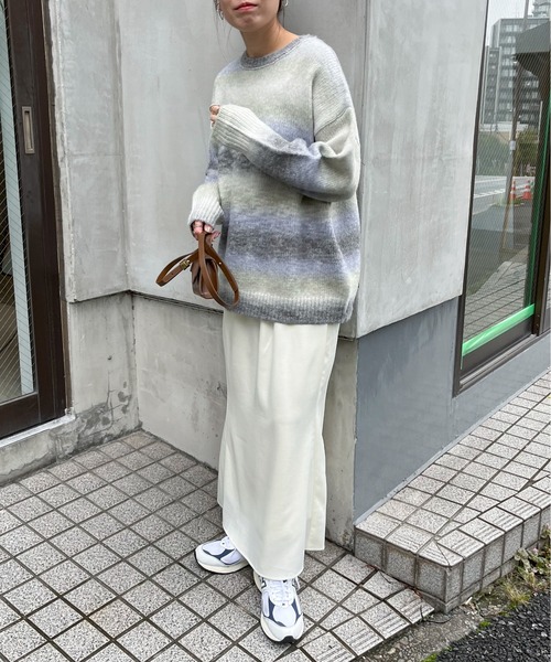 feepur（フェピュール）の「【ハンドウォッシャブル】ウール混グラデーションオーバーニット（ニット/セーター・レディース・ブラウン/グリーン/イエロー・MEDIUM）」の19枚目の写真