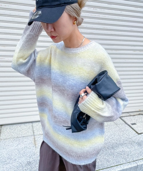 feepur（フェピュール）の「【ハンドウォッシャブル】ウール混グラデーションオーバーニット（ニット/セーター・レディース・ブラウン/グリーン/イエロー・MEDIUM）」の11枚目の写真