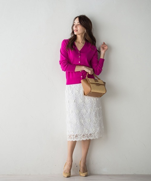 Viaggio Blu(ビアッジョブルー)の「3Dケミカルレースタイトスカート≪セットアップ対応≫(スカート・レディース・ネイビー/ホワイト・S/M)」の16枚目の写真