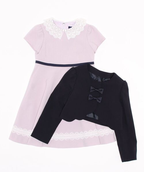 【礼子】CHOPIN deuxレース襟アンサンブル　130女の子　靴セット 新色追加】レース襟アンサンブル 115 120 130cm （1301-7350） CHOPIN