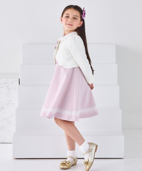 【礼子】CHOPIN deuxレース襟アンサンブル　130女の子　靴セット kids-aprire_1301-7350