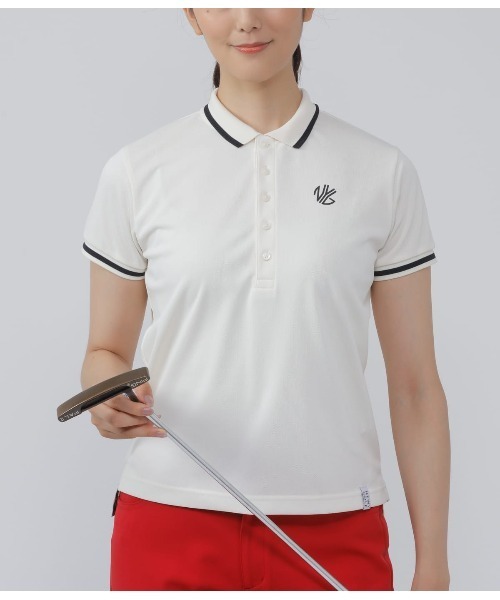 NEWYORKER GOLF(ニューヨーカーゴルフ)の「ラインドポロシャツ(ポロシャツ・レディース・アイボリー/ブルー/ブラック/ネイビー・M/L/S)」の12枚目の写真