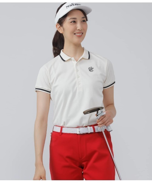 NEWYORKER GOLF(ニューヨーカーゴルフ)の「ラインドポロシャツ(ポロシャツ・レディース・アイボリー/ブルー/ブラック/ネイビー・M/L/S)」の13枚目の写真