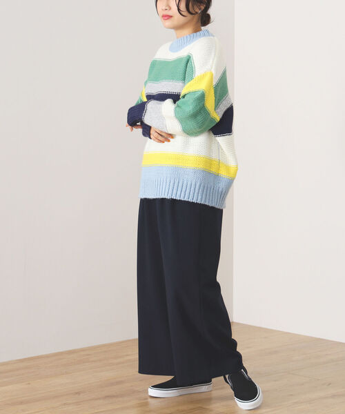 BEAMS HEART（ビームスハート）の「BEAMS HEART / カラフルボーダー ニット（ニット/セーター・レディース・サックスブルー/ホワイト系その他5・FREE）」の16枚目の写真