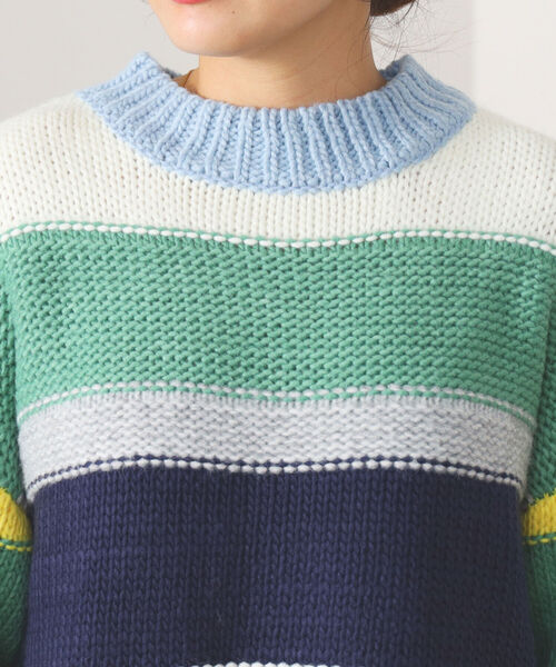 BEAMS HEART（ビームスハート）の「BEAMS HEART / カラフルボーダー ニット（ニット/セーター・レディース・サックスブルー/ホワイト系その他5・FREE）」の20枚目の写真