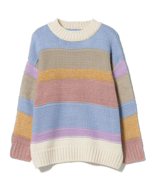 BEAMS HEART（ビームスハート）の「BEAMS HEART / カラフルボーダー ニット（ニット/セーター・レディース・サックスブルー/ホワイト系その他5・FREE）」の22枚目の写真