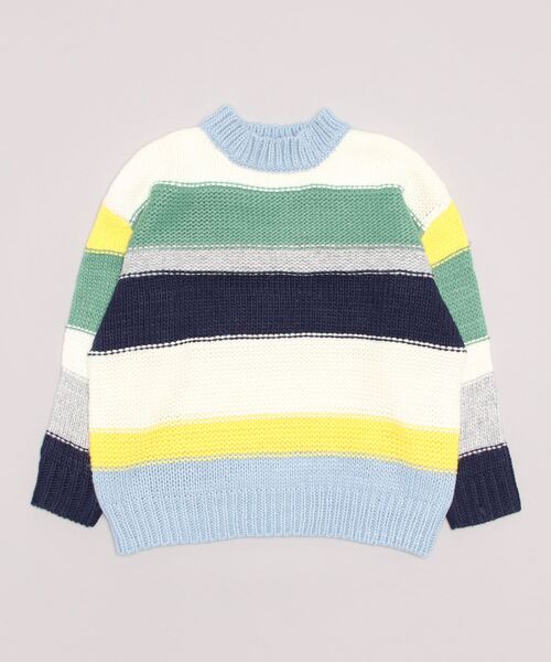 BEAMS HEART（ビームスハート）の「BEAMS HEART / カラフルボーダー ニット（ニット/セーター・レディース・サックスブルー/ホワイト系その他5・FREE）」の3枚目の写真