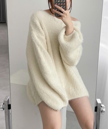 ローゲージフェザーチュニックニット