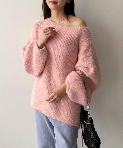 EPIMI E'PIMMY(エピミエピミー)の「ローゲージフェザーチュニックニット(ニット/セーター・レディース・ピンク/オリーブ/オフホワイト・MEDIUM)」の12枚目の写真