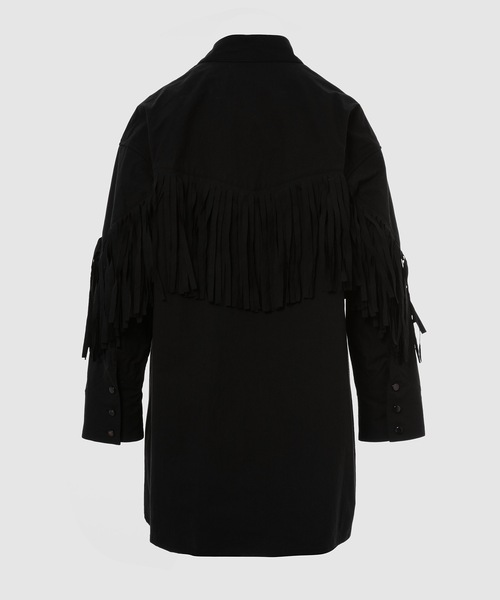 BELPER(ベルパー)の「FRINGE SHIRT(シャツ/ブラウス・レディース・ホワイト/ブラック・FREE)」の4枚目の写真