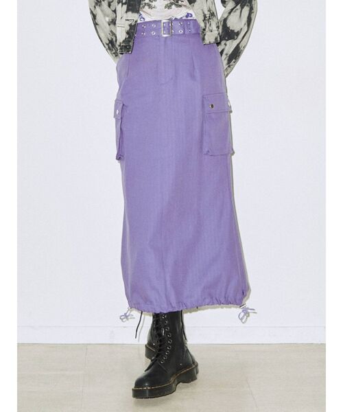 jouetie（ジュエティ）の「カーゴロングスカート【ミリタリー】（スカート・レディース・カーキ/ブラック/ブラウン/パープル・MEDIUM）」の4枚目の写真