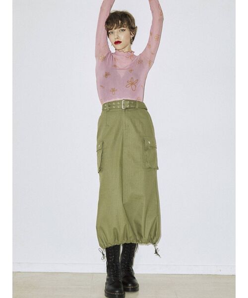 jouetie（ジュエティ）の「カーゴロングスカート【ミリタリー】（スカート・レディース・カーキ/ブラック/ブラウン/パープル・MEDIUM）」の13枚目の写真