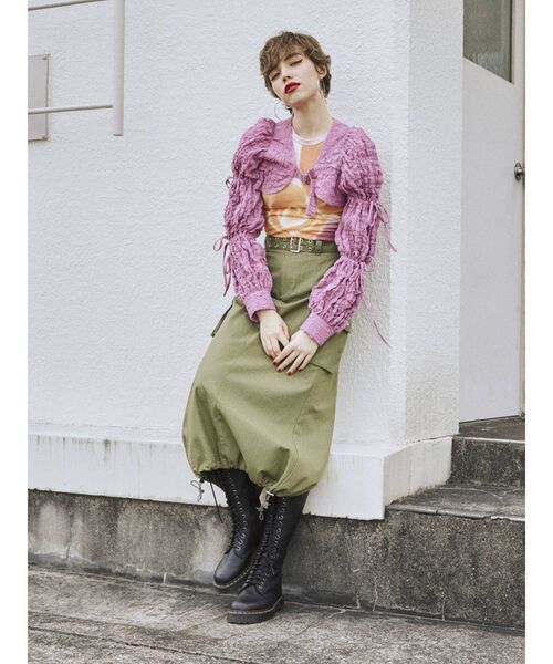 jouetie（ジュエティ）の「カーゴロングスカート【ミリタリー】（スカート・レディース・カーキ/ブラック/ブラウン/パープル・MEDIUM）」の16枚目の写真