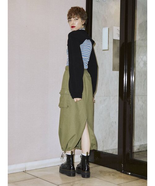 jouetie（ジュエティ）の「カーゴロングスカート【ミリタリー】（スカート・レディース・カーキ/ブラック/ブラウン/パープル・MEDIUM）」の21枚目の写真