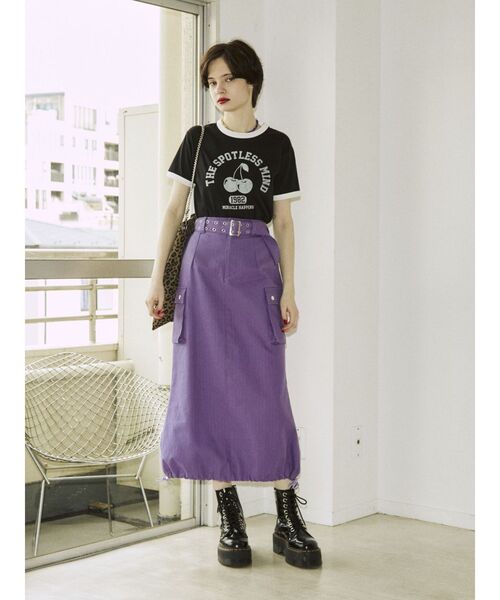 jouetie（ジュエティ）の「カーゴロングスカート【ミリタリー】（スカート・レディース・カーキ/ブラック/ブラウン/パープル・MEDIUM）」の6枚目の写真