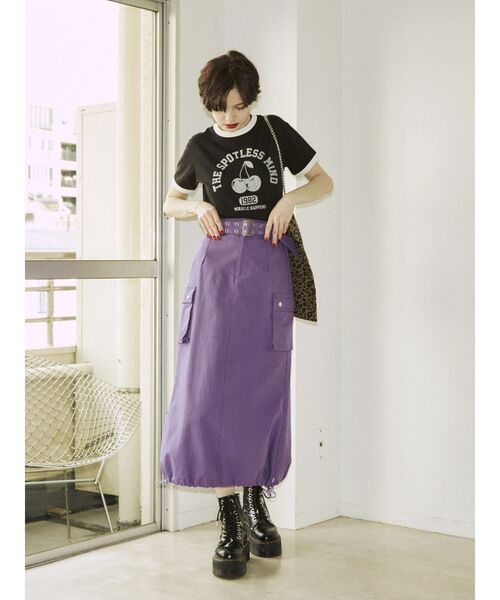 jouetie（ジュエティ）の「カーゴロングスカート【ミリタリー】（スカート・レディース・カーキ/ブラック/ブラウン/パープル・MEDIUM）」の8枚目の写真