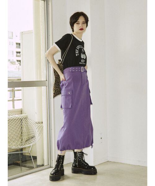 jouetie（ジュエティ）の「カーゴロングスカート【ミリタリー】（スカート・レディース・カーキ/ブラック/ブラウン/パープル・MEDIUM）」の9枚目の写真