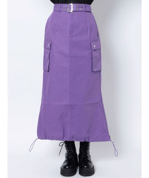 jouetie（ジュエティ）の「カーゴロングスカート【ミリタリー】（スカート・レディース・カーキ/ブラック/ブラウン/パープル・MEDIUM）」の11枚目の写真