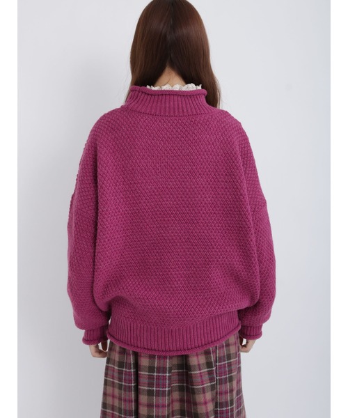 Samansa Mos2（サマンサ モスモス）の「タック編みプルオーバー（ニット/セーター・レディース・ベージュ/ピンク/キャメル・ﾌﾘ-）」の9枚目の写真