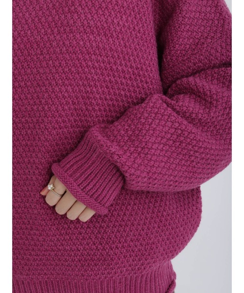 Samansa Mos2（サマンサ モスモス）の「タック編みプルオーバー（ニット/セーター・レディース・ベージュ/ピンク/キャメル・ﾌﾘ-）」の12枚目の写真