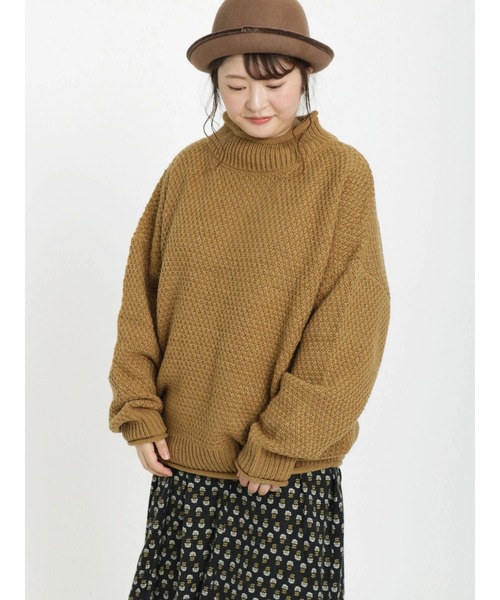 Samansa Mos2（サマンサ モスモス）の「タック編みプルオーバー（ニット/セーター・レディース・ベージュ/ピンク/キャメル・ﾌﾘ-）」の18枚目の写真