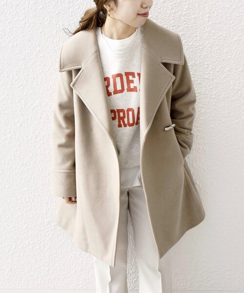 SHIPS any（シップス エニィ）の「【WEB限定】SHIPS any: ウール ラペル コート（その他アウター・レディース・ベージュ/ネイビー・36/38）」の20枚目の写真