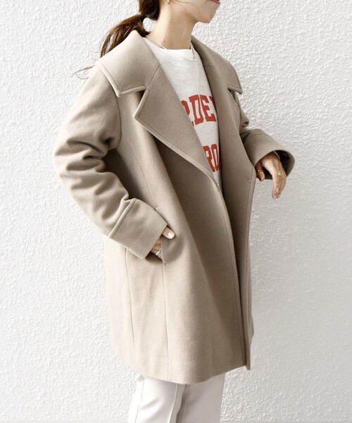 SHIPS ウールコート L ベージュ SHIPS any（シップス エニィ）の「【WEB限定】SHIPS any: ウール