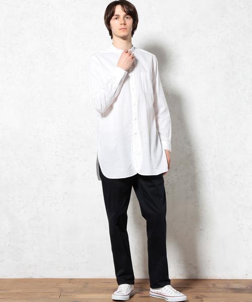 green label relaxing（グリーンレーベルリラクシング）の「PANAMA BAND/C H/PL LONG シャツ◆（シャツ/ブラウス・メンズ・ホワイト/ネイビー・SMALL/MEDIUM/LARGE）」の14枚目の写真