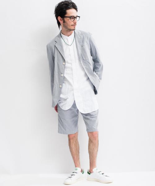 green label relaxing（グリーンレーベルリラクシング）の「PANAMA BAND/C H/PL LONG シャツ◆（シャツ/ブラウス・メンズ・ホワイト/ネイビー・SMALL/MEDIUM/LARGE）」の5枚目の写真