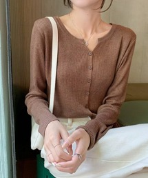 スリムフィットリブカーディガン