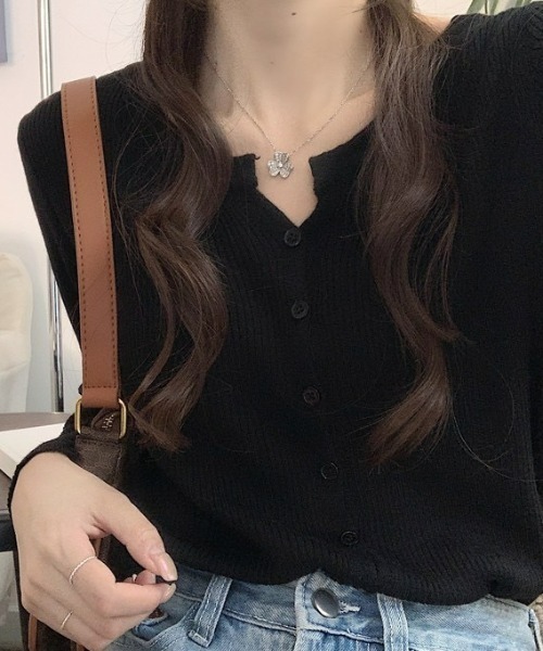 LAC-VERT（ラック・ヴェール）の「スリムフィットリブカーディガン（カーディガン/ボレロ・レディース・ベージュ/ブラウン/ブラック/グレー・FREE）」の16枚目の写真