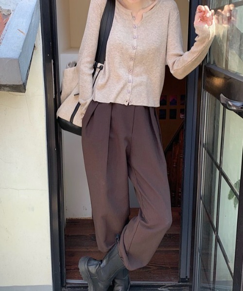 LAC-VERT（ラック・ヴェール）の「スリムフィットリブカーディガン（カーディガン/ボレロ・レディース・ベージュ/ブラウン/ブラック/グレー・FREE）」の13枚目の写真