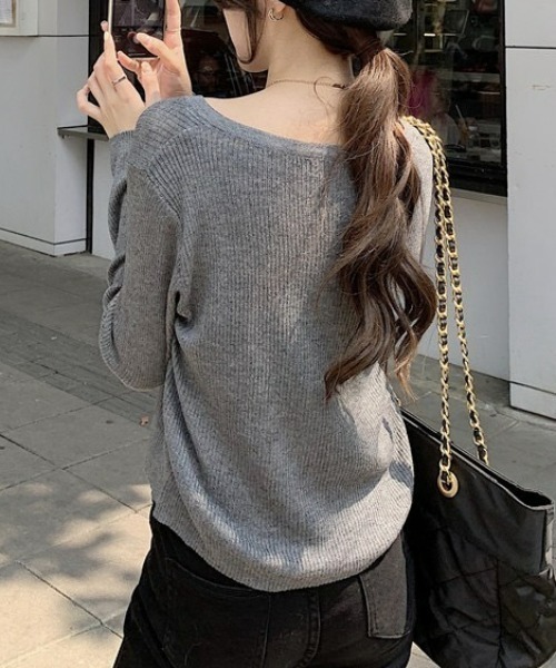 LAC-VERT（ラック・ヴェール）の「スリムフィットリブカーディガン（カーディガン/ボレロ・レディース・ベージュ/ブラウン/ブラック/グレー・FREE）」の19枚目の写真