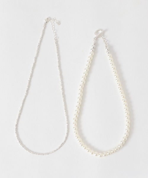 Andemiu（アンデミュウ）の「パールメタル2レンネックレス184368（ネックレス・レディース・シルバー/ゴールド・FREE）」の6枚目の写真