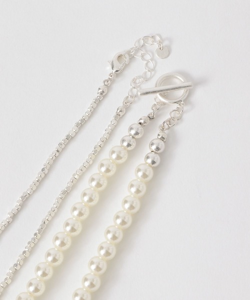 Andemiu（アンデミュウ）の「パールメタル2レンネックレス184368（ネックレス・レディース・シルバー/ゴールド・FREE）」の7枚目の写真