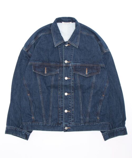 新品(定価4万)【マルティニーク】デニム　ノーカラー　ジャケット　ボリューム袖 デニムノーカラージャケット（セットアップ可）｜martinique