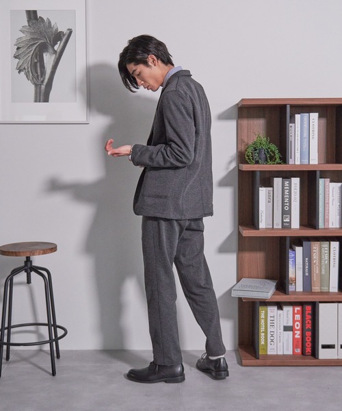 ROOT THREE(ルートスリー)の「【ROOT THREE/ルートスリー】杢ニット 縦横ストレッチ テーラードジャケット セットアップ対応(テーラードジャケット・メンズ・グレー/ネイビー/チャコールグレー・X-LARGE/MEDIUM/SMALL/LARGE)」の14枚目の写真