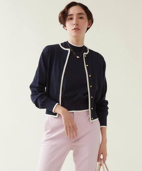 martinique（マルティニーク）の「martinique/ESSENTIALカーディガン（カーディガン/ボレロ・レディース・ホワイト/ネイビー/ピンク/ベージュ系その他・FREE）」の4枚目の写真