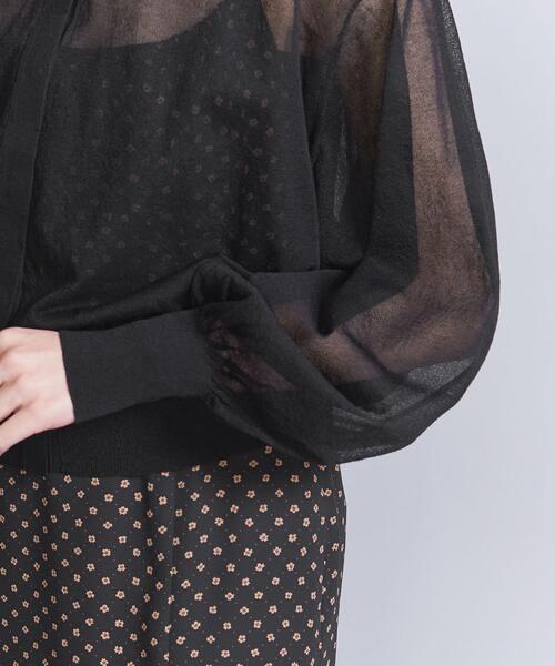 コットンナイロンシアーカーディガン-ウォッシャブル-